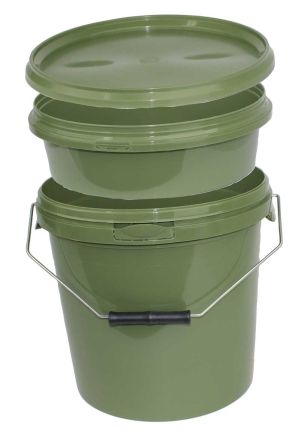 5 Litre Round Green Bucket with Internal Tray
